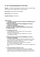 PV du Conseil Muninicipal du 14-02-2022